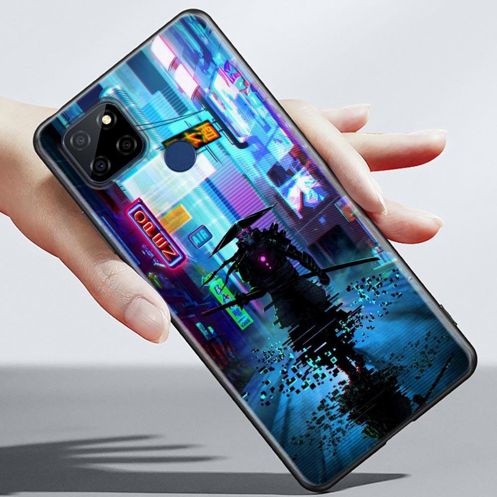 Red Sun Japanese Samurai Demon Art Anime Case For Realme C21Y C21 C25 C20 C15 C12 C11 C1 GT Master Neo Neo2 5G Funda Capa  Cases