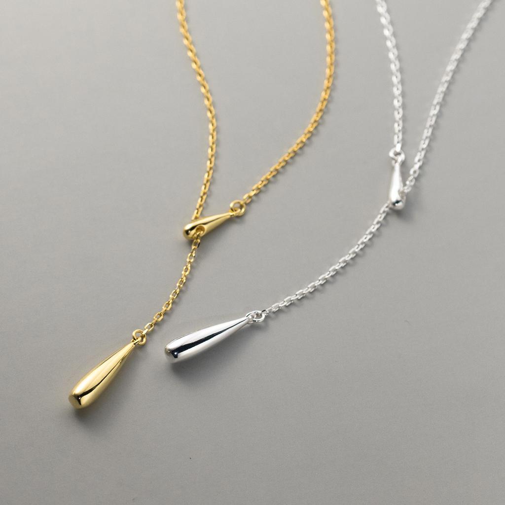 New Personalized, Fashionable, Simple Water Droplet Y-shaped Necklace with Ins Style and Cool Neck Accessories for Women