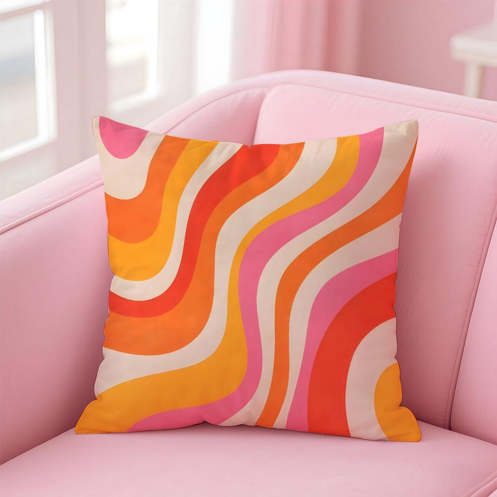 Abstract Geometric Pattern Cushion Cover Pillow Case Soft Skin Friendly Fabric Concealed Zipper