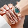 Fashion Women Snake Shape Quartz Watches Luxury Rhinestone Roma Dial Wristwatch Girls Clock Reloj Mujer