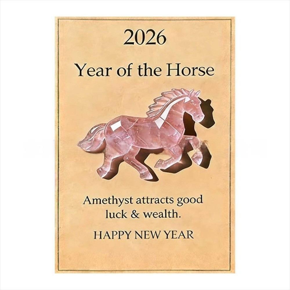 With Card Crystal Horse Figurine Mini Size Handcrafted Lucky Crystal Figurine Clear Crystal Mini Statue Decor Decorative Gift