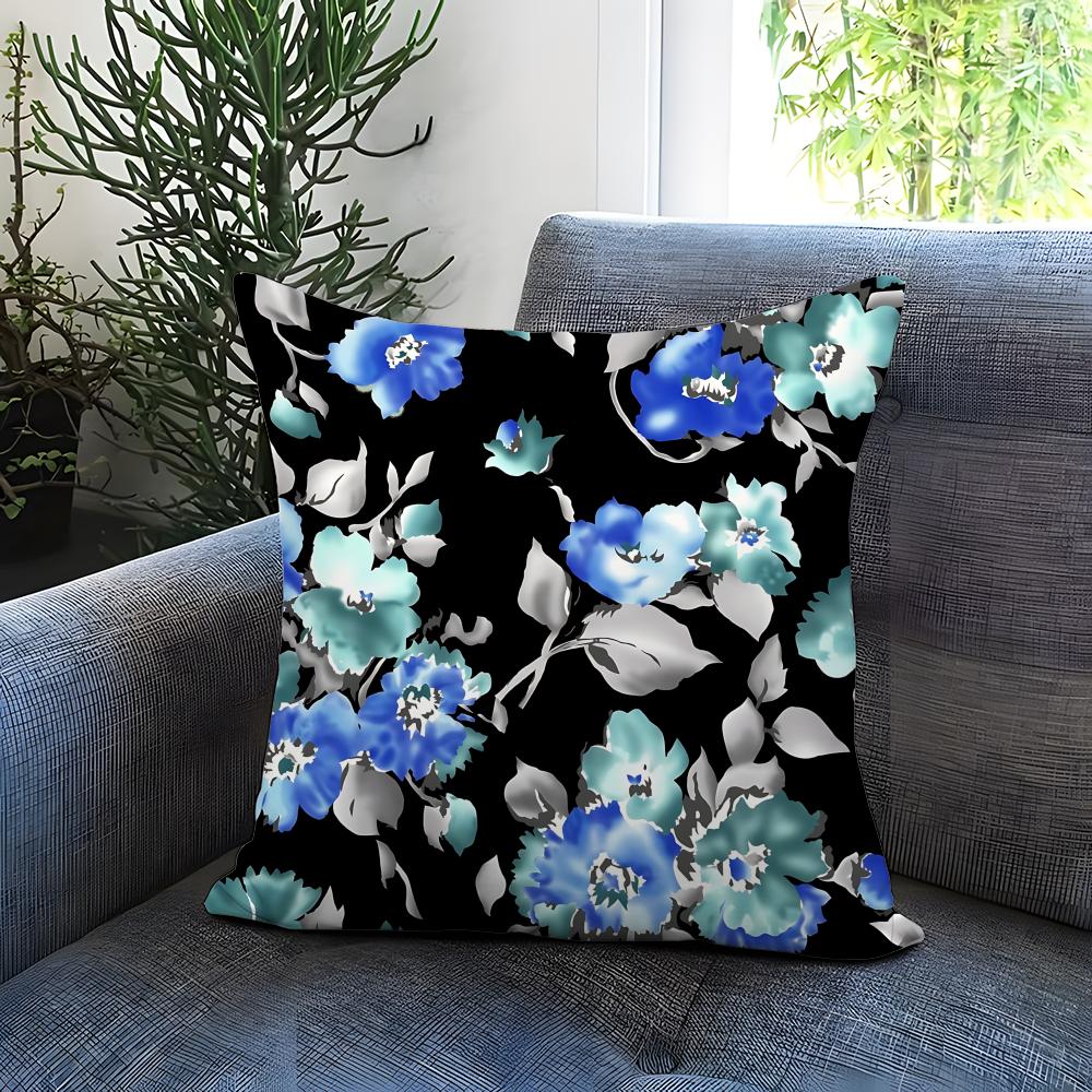 Watercolor Flowers Cushion Cover Comfortable Reversible Pillow Cover Ideal for Car Sofa Bedroom Beyond