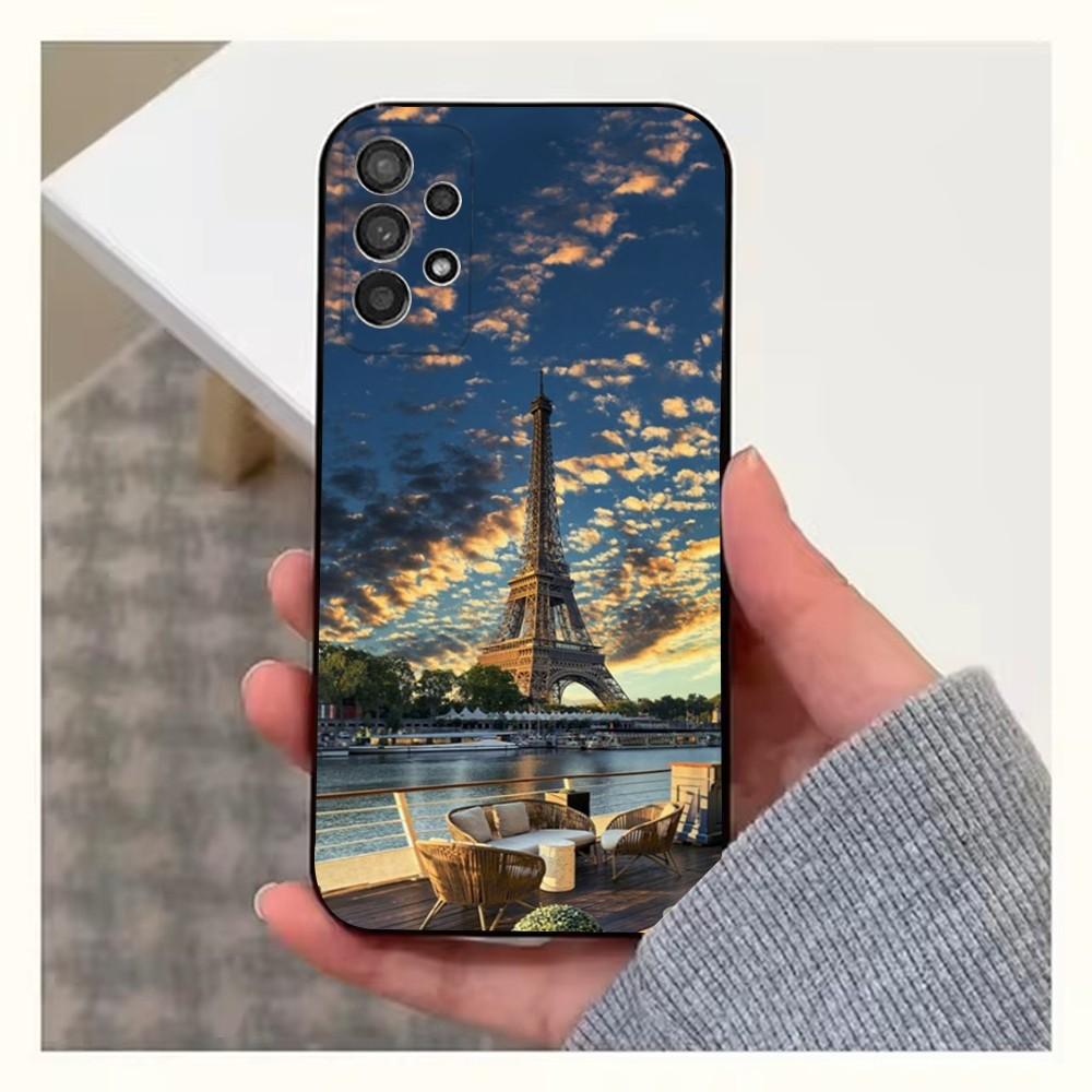 Art Paris Eiffel Tower  Phone Case For Samsung S25,S24,S23,S22,S20,S21,S10,Ultra,Plus,Lite,FE,Soft Silicone Black Cover