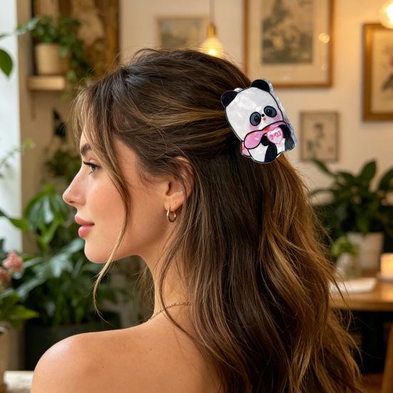 Cartoon Panda Hair Claw Clip Anti-Slip Strong Hold Jaw Clamp Animal Shape Thick Long Hair Clip Hair Accessories for Women Girls