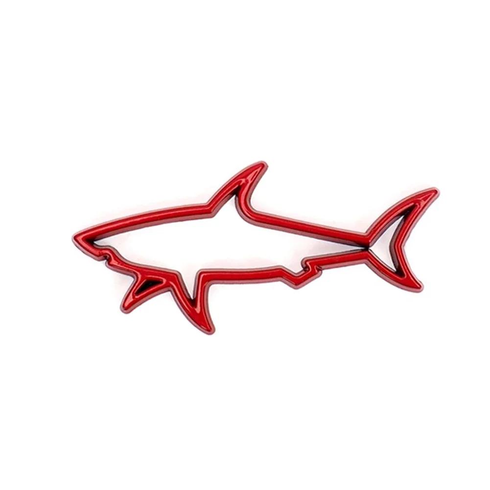 1Pcs 3D Metal Hollow Fish Shark Emblem Badge Decals for Car Motorcycle Computer Decals Car Styling Sticker Car Accessories