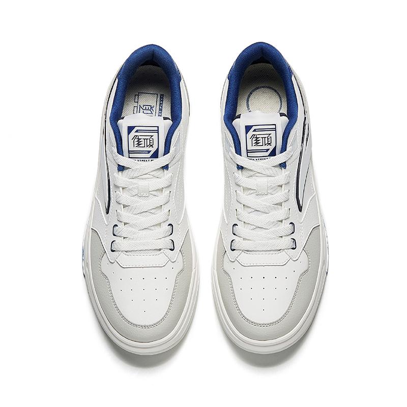 Anta Street Fun LT 3 Simple Versatile Slip Resistant Durable Low Top Skate Shoes Men Skate Shoes White Gray Blue 112538051-5