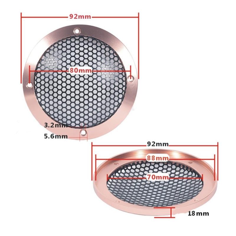 Autolautsprecher-Gitterabdeckung Schutz Metallgitter Dekorative Kreise für Klangqualität Schützt das Soundsystem des Autos