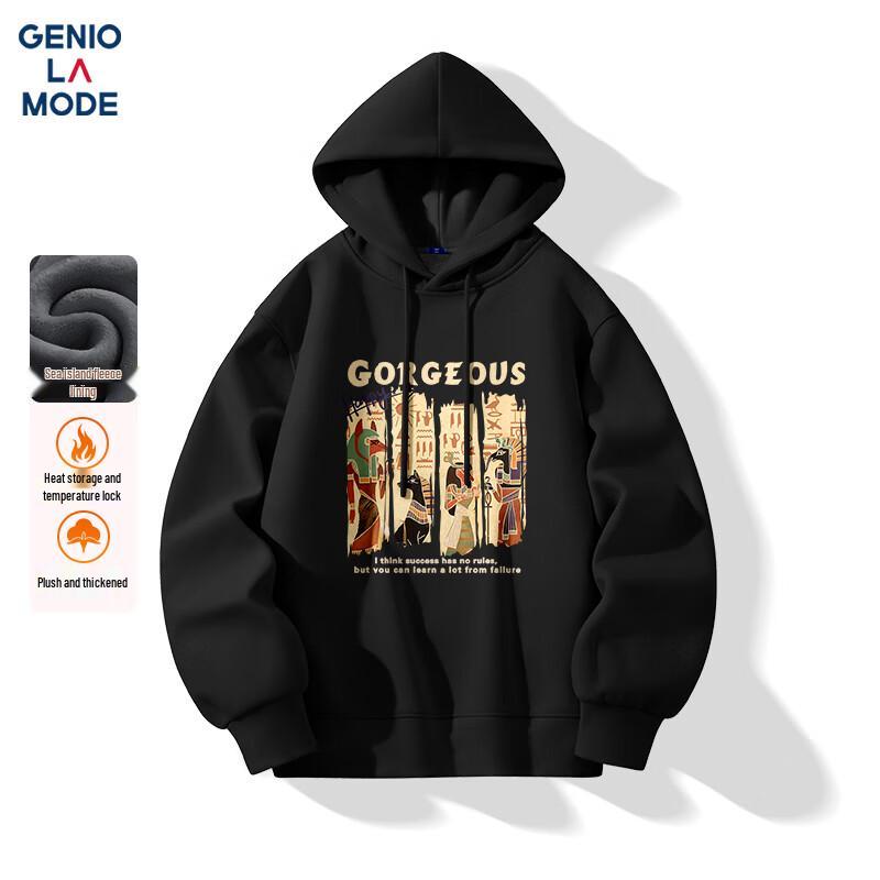 

GENIOLAMODE Men s Fleece Lined Hooded Sweatshirt 2XL