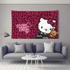 Sanrio Hello Kitty Pink Kawaii Printed Tapestry Modern Wall Art Living Room Bedroom Decoration Gift for Kitty Fans