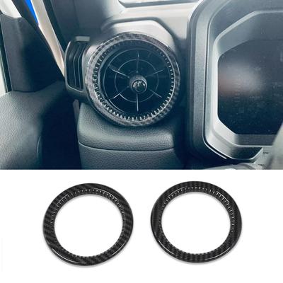 RUIQ Toyota Land Cruiser 250 Series Interior Front Air Conditioning Vent Ring Garnish Panel Carbon Fiber (Black Finish)