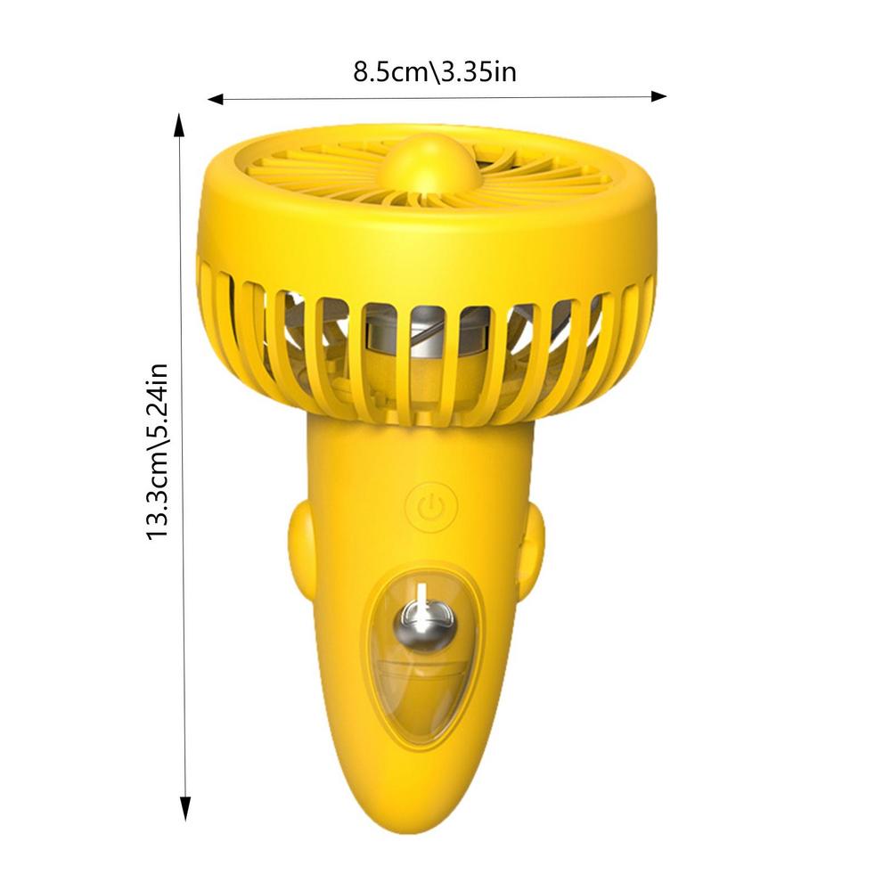 

Small Pocket Fan Portable USB Rechargeable Fan Quiet Handheld Fan Hands-free Cartoon Pilot Design Rechargeable Mini Fan 3 Speeds жовтий