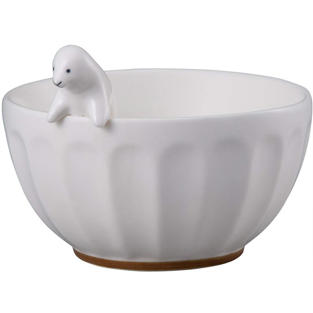 Cute tableware WHITE ZOO rice bowl with seal figure SAN3398-2