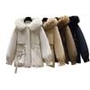 Women's Mid-Length Winter Parka: Loose Korean Style Cotton Coat, Fur-Lined and Velvet-Thickened.