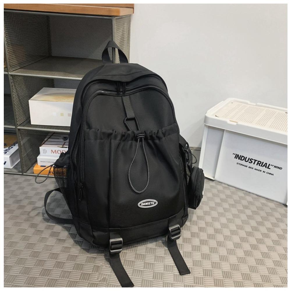 Casual backpack backpack new large-capacity Japanese and Korean boys college students solid color schoolbag