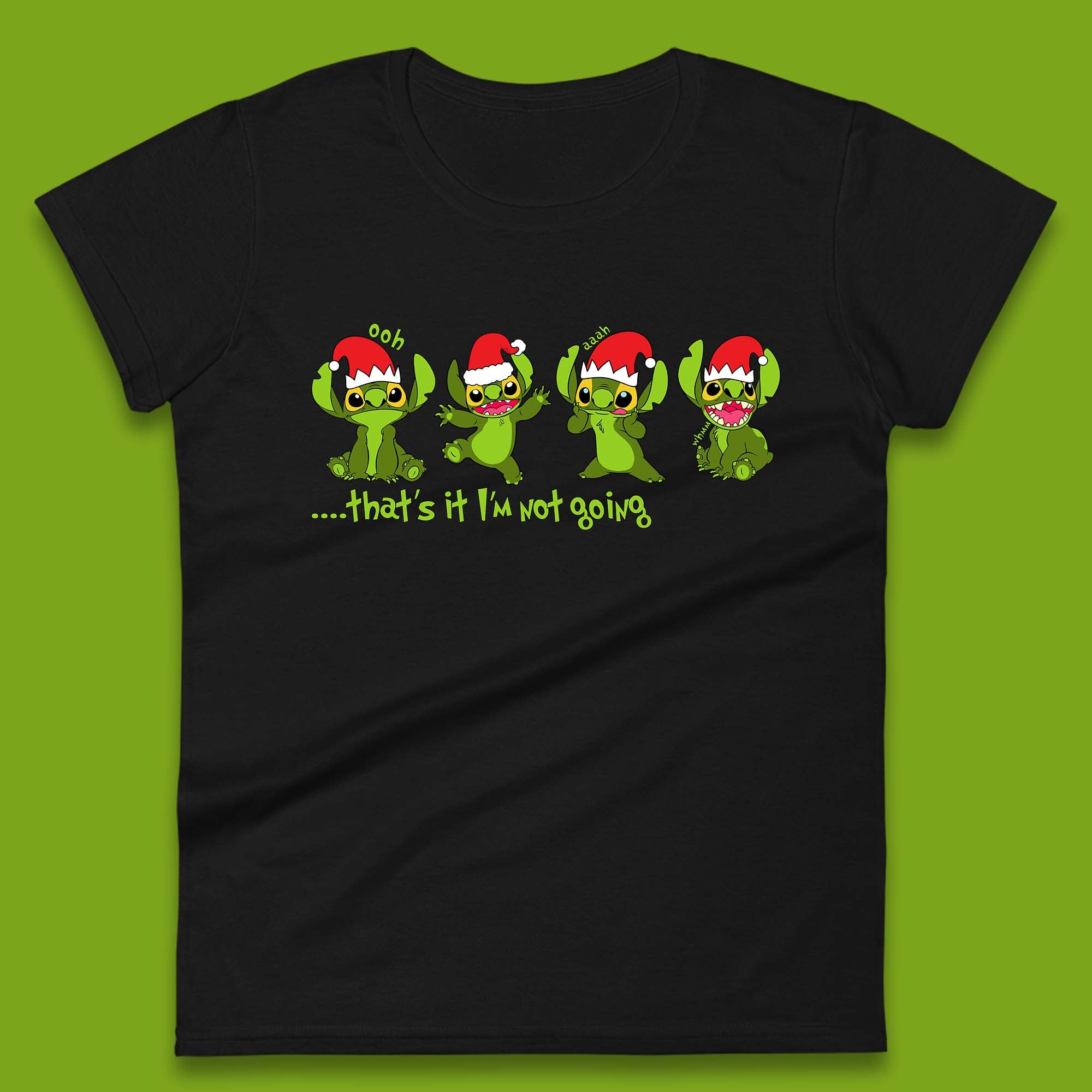 Grinch Stitch Christmas Womens T-Shirt Mens Tops Tees Unisex XL