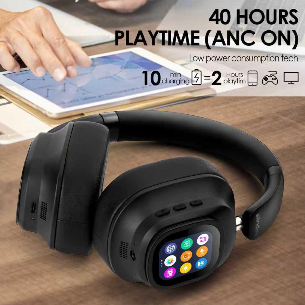 ANC Bluetooth Sportkopfhörer mit Touchscreen - Over-Ear, Geräuschunterdrückung, Transparentes Modell 930plus