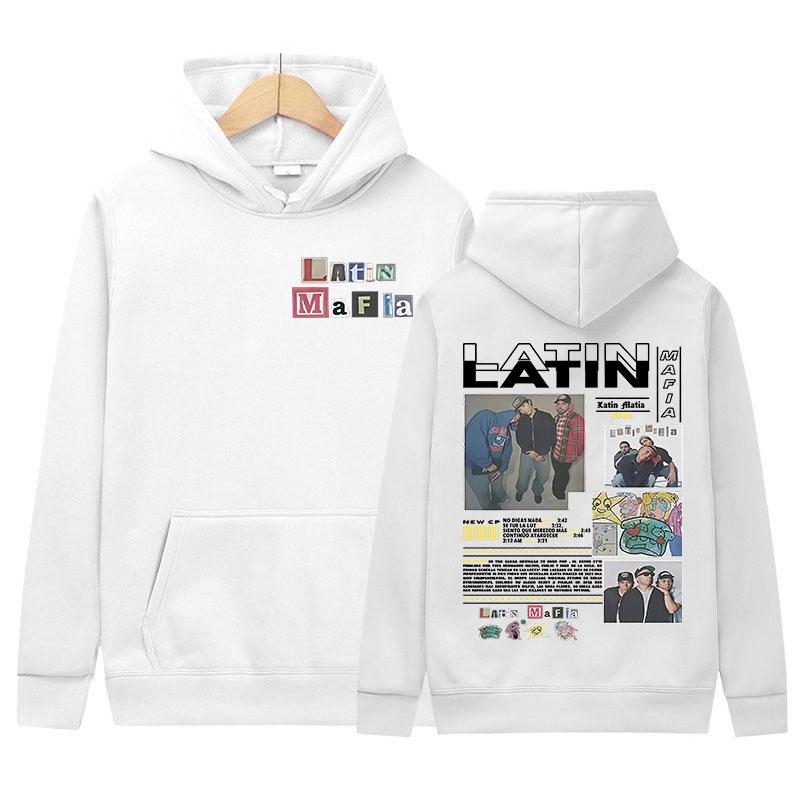Rapper LATIN MAFIA Tour Album Graphics Hoody Men's Clothing Y2K Hip Hop Oversized Sweatshirt Fashion High Quality Fleece Hoodies