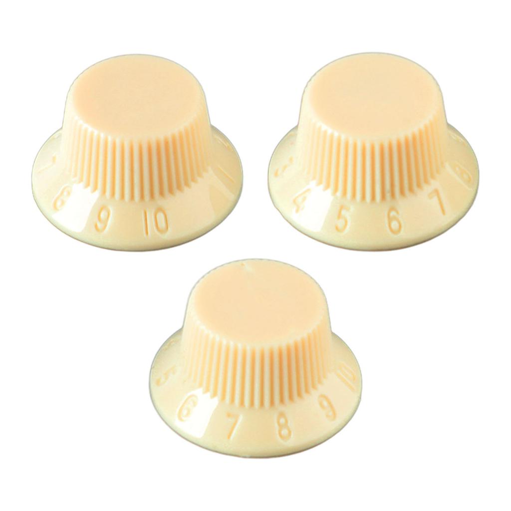 3 Stück Gitarren-Reglerknopf 1 Lautstärke 2 Ton passend Top Kunststoff Set Kit Instrument Zubehör Ersatz Gelb