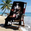 Custom Name Personalized Michael Jackson Print Beach Towel, for Trip Camping Beach Party Home Decor, Birthday Gift for Family & Friends