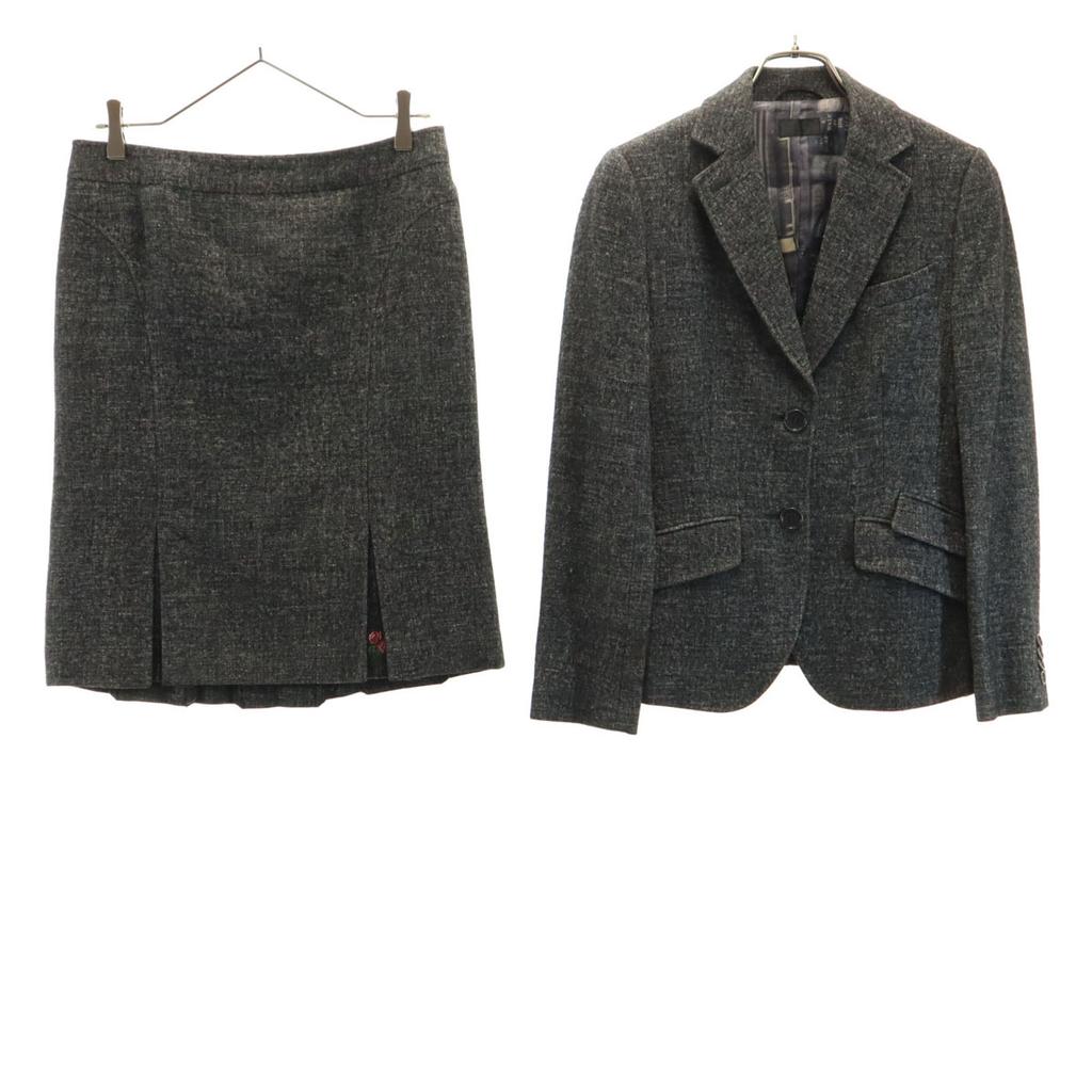 Paul Smith wool blend Skirt suit Setup 38/42 gray BLACK Women Used