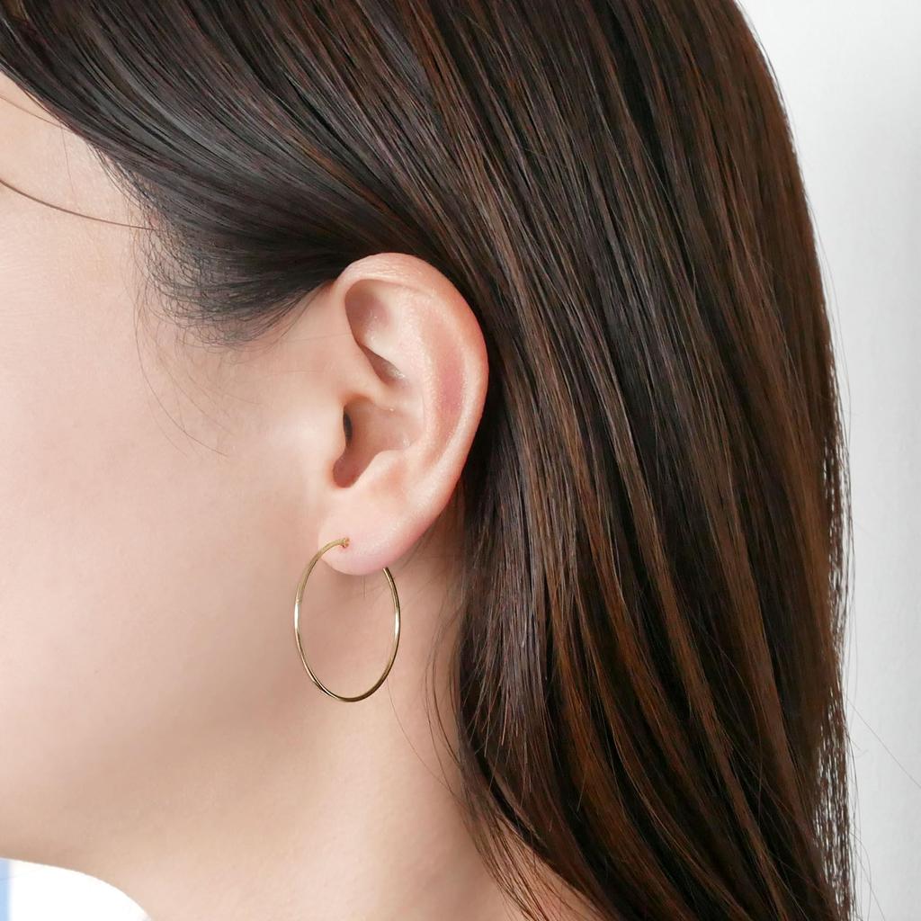 Vendome Aoyama Earrings K18 Yellow Gold Hoop AGVA1063 YG [Official]