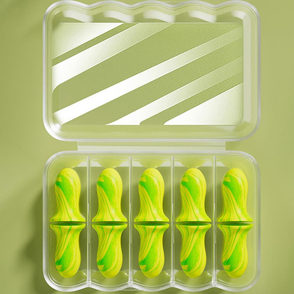10Pcs Soft Sleep Ear Plugs Noise Reduction Sound Insulation Slow Rebound Earplugs Soundproof Anti-Noise Sleeping Aid Ear Care
