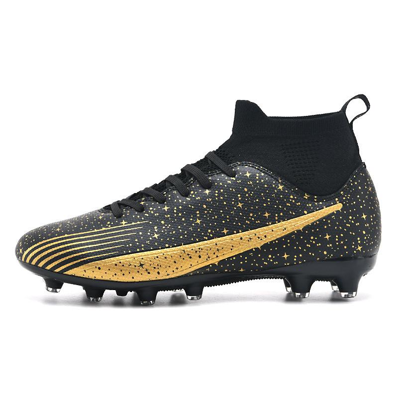 High-top football shoes tf broken nails artificial grass boys and girls teenagers students leather foot sports training shoes