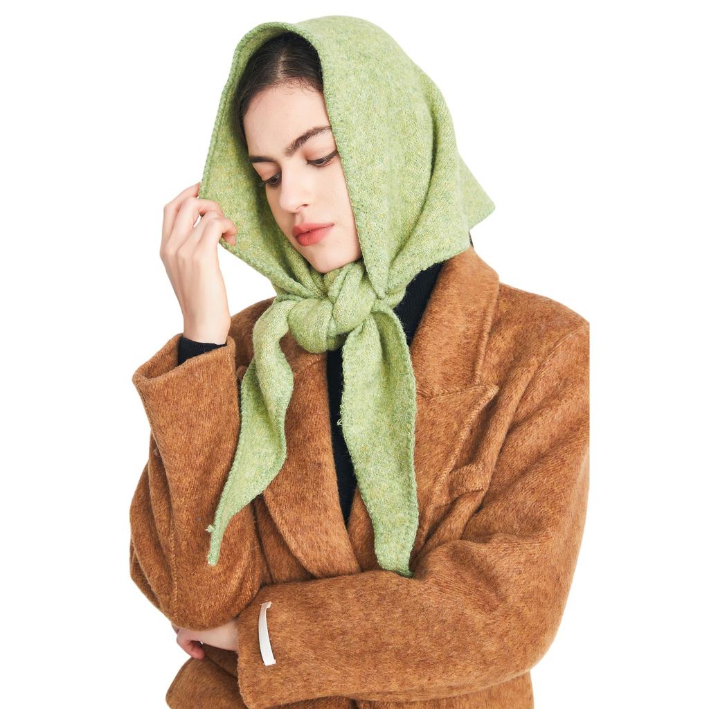 2025 New Autumn and Winter Wool Knitted Triangle Scarf Shawl Scarf