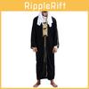 Majestueuze Midden-Oosterse Sultan Outfit Voor Mannelijke Verkleedkleding Met Luxe Zwart Polyester
