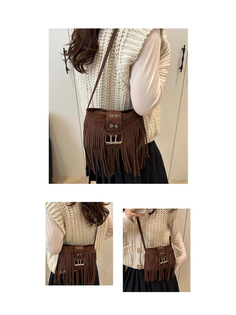 2025 Frosted Tassel Women's High-end Versatile Shoulder & Crossbody Phone Bag