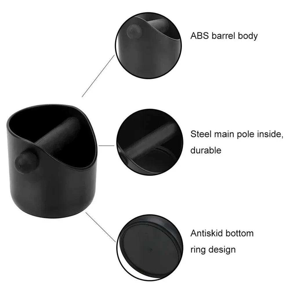 Stötdämpande Espresso Kaffe Knockbox Halkfri Dumpbehållare med Avtagbar Knockstång för Kaffesump Avfallsbehållare