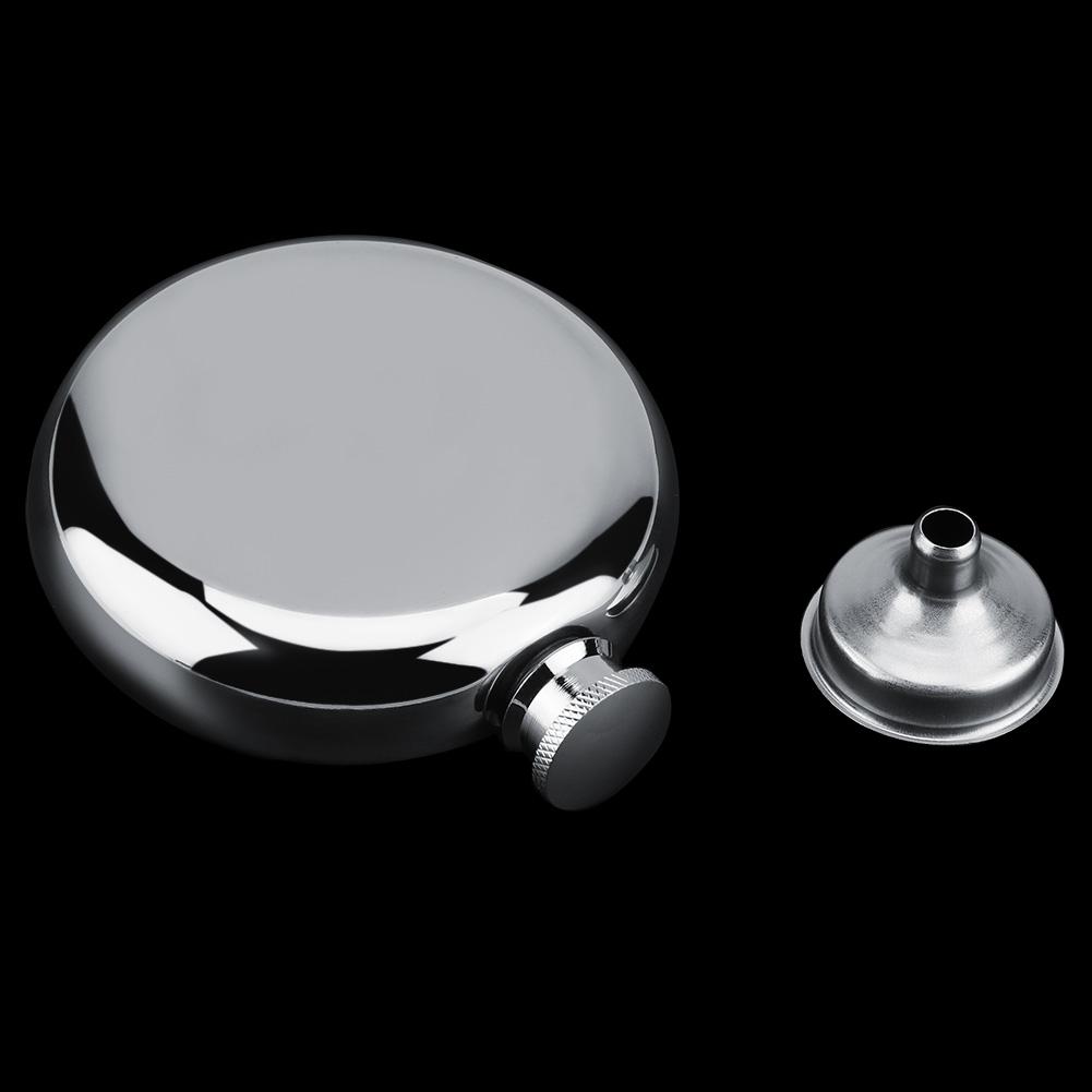 5oz 150mL Portable Stainless Steel Wine Whiskey Flask Round Alcohol Bottle Male Gifts