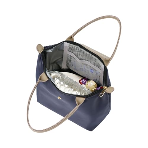 MOTTERU Cooler Lunch Tote | Stylish Insulated Lunch Tote Bag, Cute Handbag for Adults (Navy)