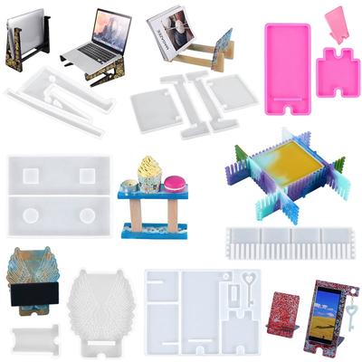 DIY Epoxy Resin Mold Storage Stand Desktop Book Shelf Drip Glue Mold Handmade Tablet Phone Holder Silicone Mold