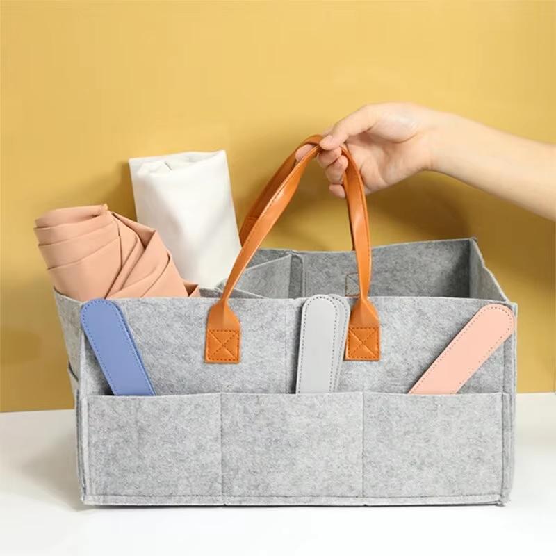 Baby Stroller Accessories Mom Tote Bag Foldable Storage Baby Diaper Hanging Bag Thickened Portable Mom Cart Portable Diaper Bag