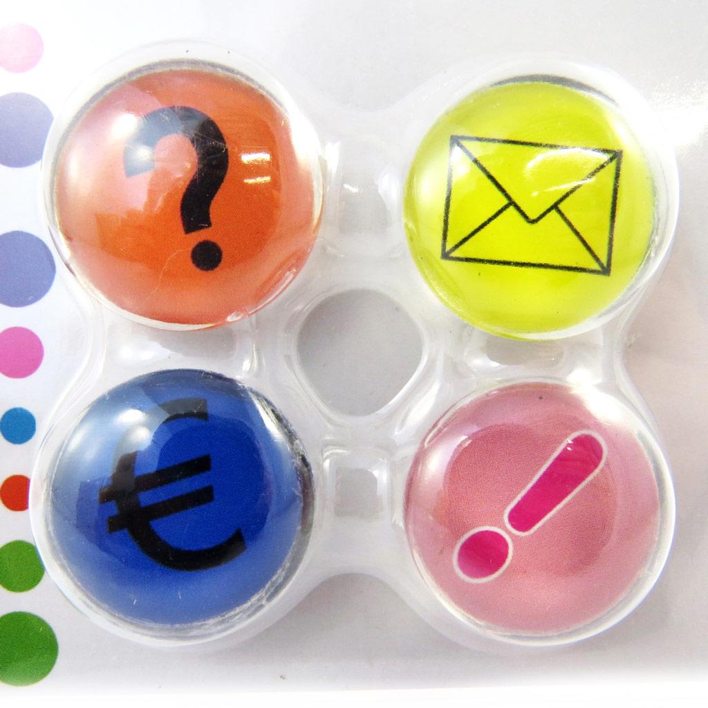 Les Trésors De Lily [L7747] - Set of 4 Multicolored 'Icons' Magnets