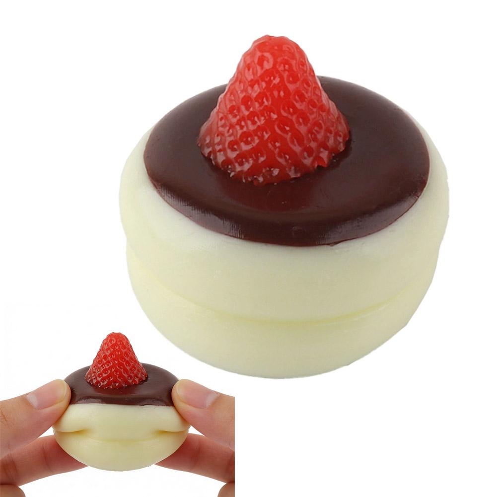 Kawaii Cheese Bread Squishy Toy Blueberry Strawberry Slow Rising Squeeze Fidget Toys Stress Relief For Kids Adults Sensory Gift