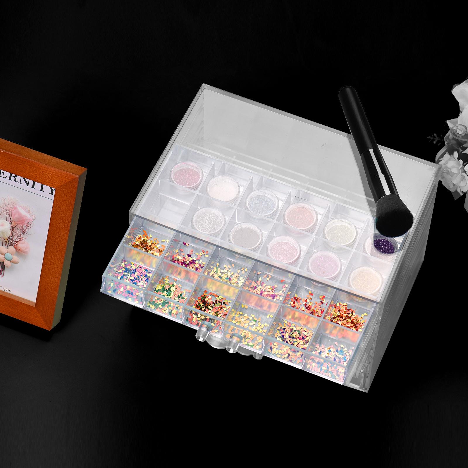 

5 Layers Transparent Acrylic Storage Drawer for Nail Polish Art Display Jewelry Cosmetic Decorations 120 Grids прозрачный