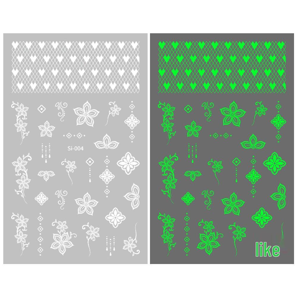 2026 Luminous Green & Blue Nail Stickers for Professional Salons - White-Enhancing Style