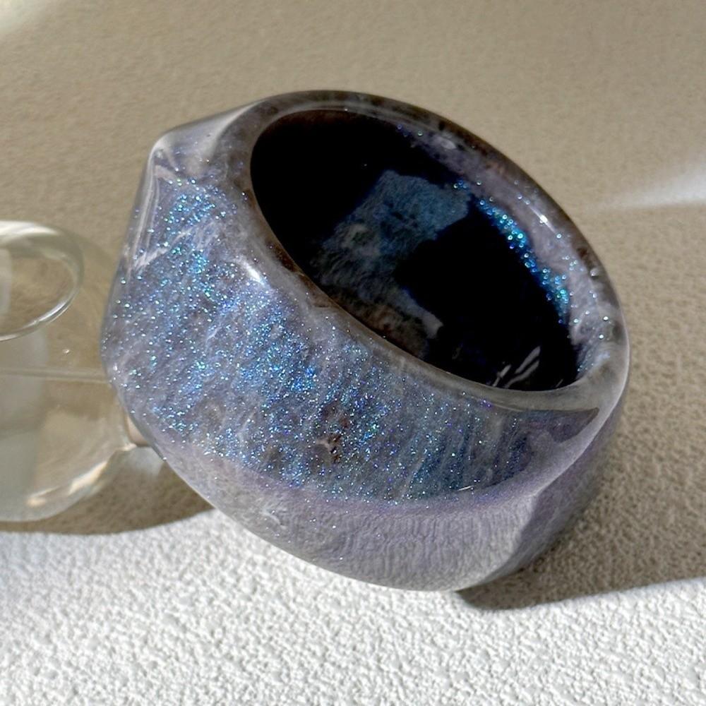 

Jelly Color Resin Bracelet Shinny Wide Bracelet Glitter Acrylic Bangle Party Wear чорний