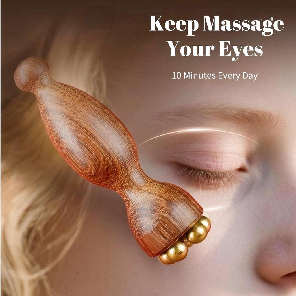 Hot Face Massage Tools Lotus Seedpod Beauty Brass & Rosewood Dark Circles Gua Sha Tool Eye Relaxation Meridians Acupoint Massage
