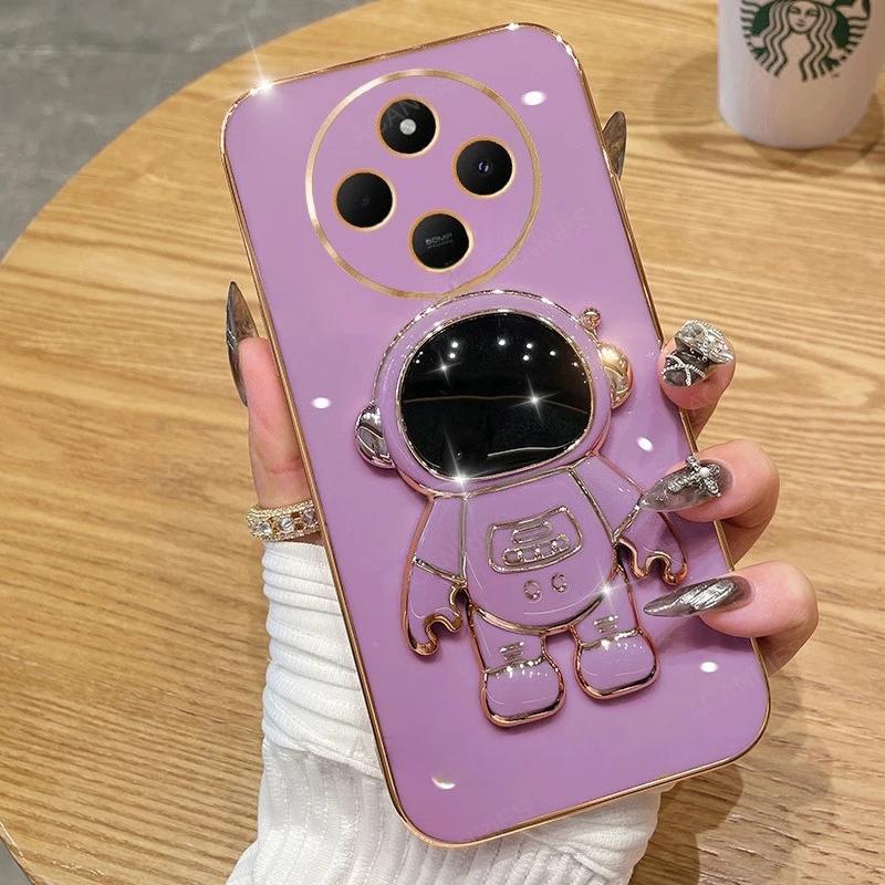 

Роскошный чехол-подставка в виде космонавта с гальваническим покрытием для Xiaomi Redmi 14C 13C 13 4G 5G 12 12C 10C A1 A2 Plus A3 Силиконовая крышка POCO C75 POCO C75 фиолетовый