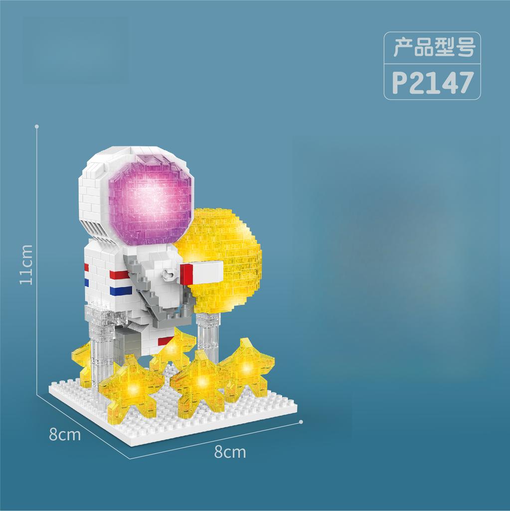Astronaut Micro Small Particle Micro Drill Building Block Boy Assembling Toy Astronaut Creative Decoration