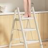 Thickened Telescopic A-Frame Folding Ladder for Indoor Use - 3/4 Step Multifunctional Ladder & Small Step Stool