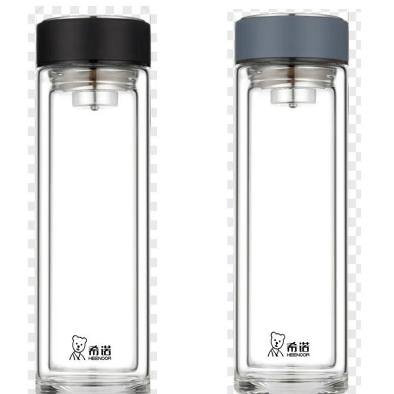 Heenoor Double-Wall Borosilicate Glass Mug with Lid, 340ml