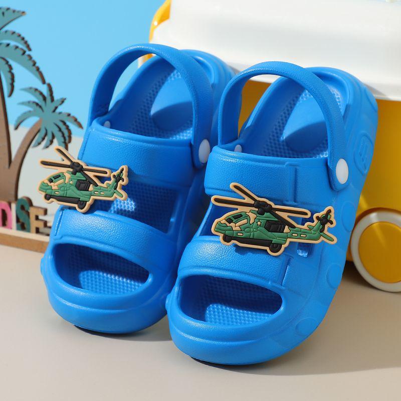 Kids' Military Style EVA Slippers: Boys' Summer Anti-slip, Anti-collision Indoor Sandals for Bathroom and Shower.