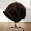 Autumn/Winter Women's Rolled Edge Loose Knit Wool Hat
