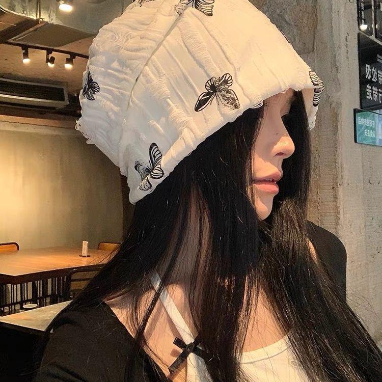 Japanese Hat Butterfly Baotou Niche Female Versatile Casual Embroidery Big Head Korean Version Instagram Pile