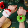 Christmas Slap Ring Bracelet Cute Cartoon Plush Elk Snowman Circle Bracelet For Xmas Children Gift Holiday Decor Wrist Band