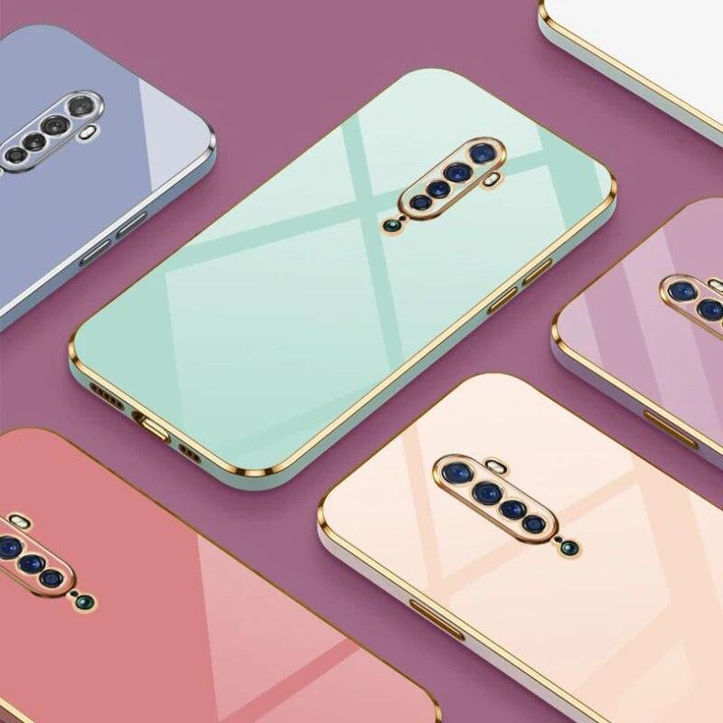 Do etui OPPO Reno2 F oppo Reno2z etui na telefon Oppo Reno 2 etui CPH1989 CPH1907 pokrywa luksusowe kwadratowe poszycie odporna na wstrząsy tylna pokrywa